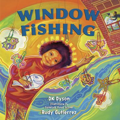 Cover Window Fishing: Illustration of little girl with hand drawn fish