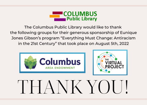 Thank you to sponsors who helped fund Enique Jones Gibbson program