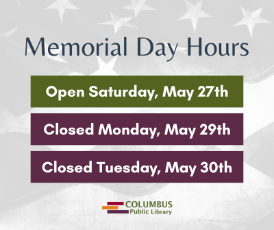 Memorial Day hours graphic