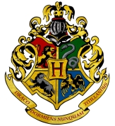 crest of the four houses of Hogwarts in the Harry Potter series